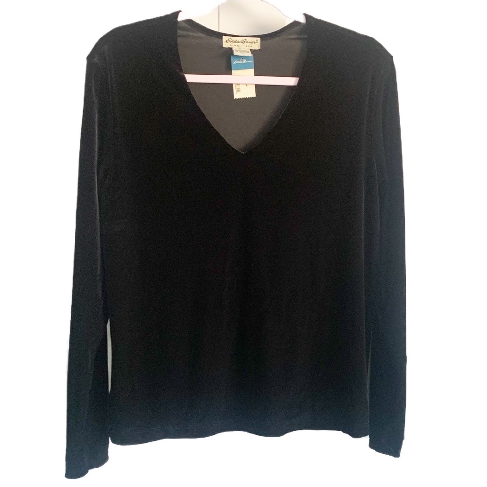 Eddie Bauer Women’s Black Velour Top